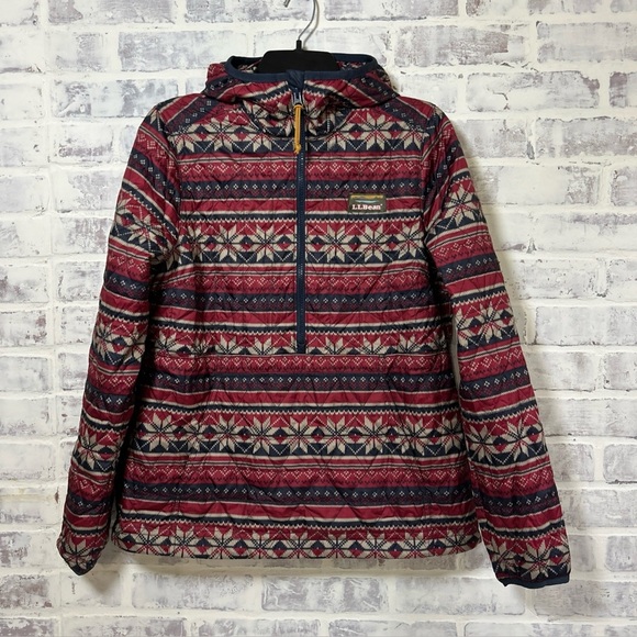 L.L. Bean Jackets & Blazers - LL Bean Women's Small Katahdin Insulated Pullover Jacket Fair Isle Print Quilted